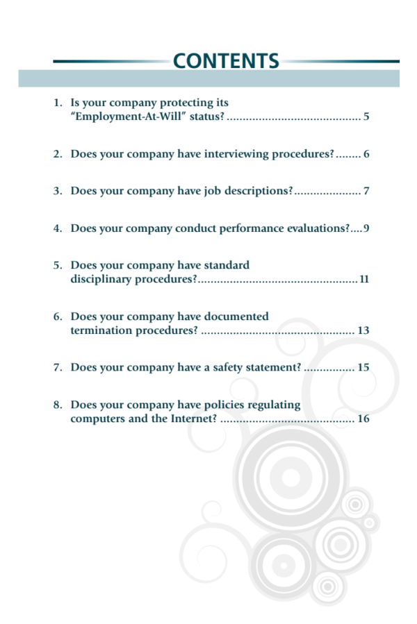 Table of contents